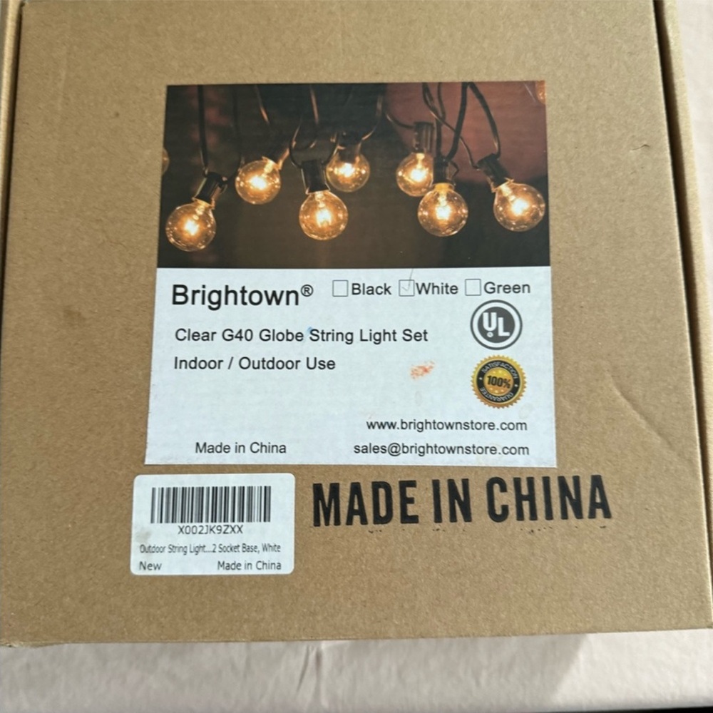 25 Ft WHITE OUTDOOR STRING LIGHTS NIB - Picture 6 of 6